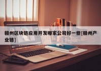 赣州区块链应用开发哪家公司好一些[赣州产业链]